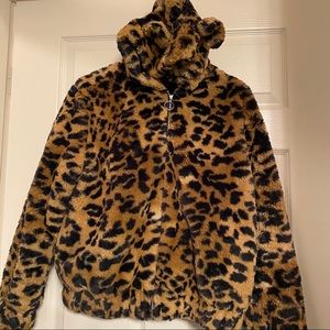 Wild Fable Leopard Hoodie Jacket